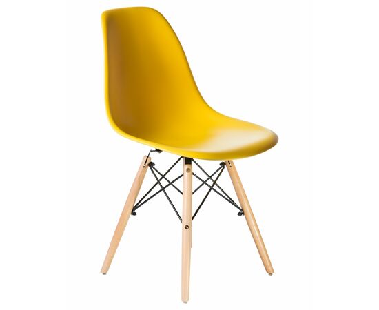 Стул обеденный DOBRIN DSW, ножки светлый бук, цвет жёлтый (Y-01), Вариант: ножки светлый бук, цвет жёлтый (Y-01), изображение 2 | Интернет магазин мебели и декора LifeDekor