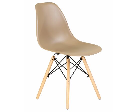 Стул обеденный DOBRIN DSW, ножки светлый бук, цвет бежевый (GR-03), Вариант: ножки светлый бук, цвет бежевый (GR-03), изображение 2 | Интернет магазин мебели и декора LifeDekor