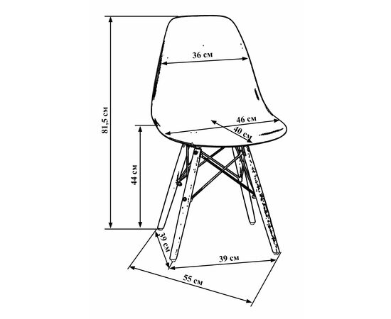 Стул обеденный DOBRIN DSW, ножки светлый бук, цвет жёлтый (Y-01), Вариант: ножки светлый бук, цвет жёлтый (Y-01), изображение 6 | Интернет магазин мебели и декора LifeDekor