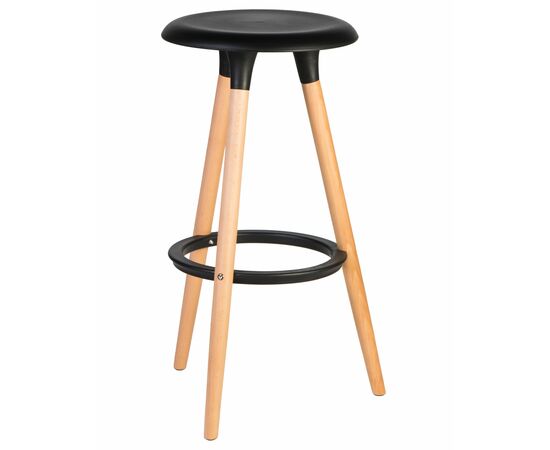 Табурет барный DOBRIN ROYCE, ножки светлый бук, цвет чёрный (B-03), Вариант: ножки светлый бук, цвет чёрный (B-03) | Интернет магазин мебели и декора LifeDekor