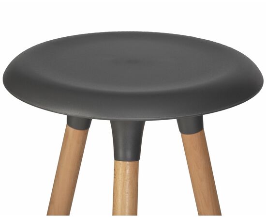 Табурет барный DOBRIN ROYCE, ножки светлый бук, цвет темно-серый (GR-04), Вариант: ножки светлый бук, цвет тёмно-серый (GR-04), изображение 5 | Интернет магазин мебели и декора LifeDekor