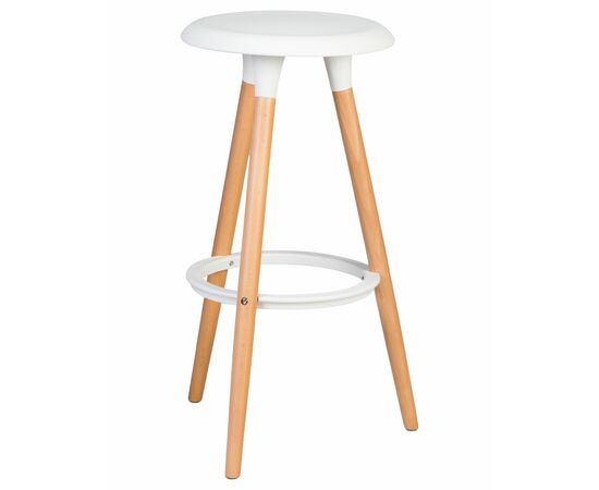 Табурет барный DOBRIN ROYCE, ножки светлый бук, цвет белый (W-02), Вариант: ножки светлый бук, цвет белый (W-02) | Интернет магазин мебели и декора LifeDekor