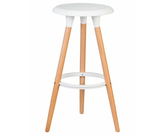 Табурет барный DOBRIN ROYCE, ножки светлый бук, цвет белый (W-02), Вариант: ножки светлый бук, цвет белый (W-02), изображение 2 | Интернет магазин мебели и декора LifeDekor