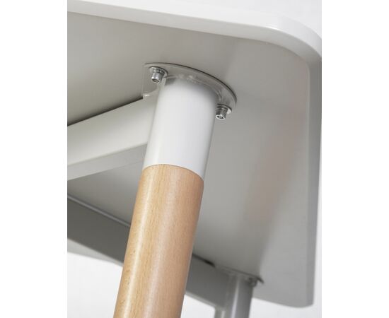 Стол обеденный DOBRIN SERRA, ножки светлый бук, столешница светло-серая, Вариант: ножки светлый бук, столешница светло-серая, изображение 5 | Интернет магазин мебели и декора LifeDekor