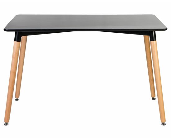 Стол обеденный DOBRIN SERRA WIDE, ножки светлый бук, столешница чёрная, Вариант: ножки светлый бук, столешница чёрная, изображение 2 | Интернет магазин мебели и декора LifeDekor