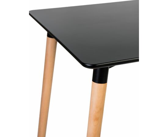 Стол обеденный DOBRIN SERRA WIDE, ножки светлый бук, столешница чёрная, Вариант: ножки светлый бук, столешница чёрная, изображение 3 | Интернет магазин мебели и декора LifeDekor