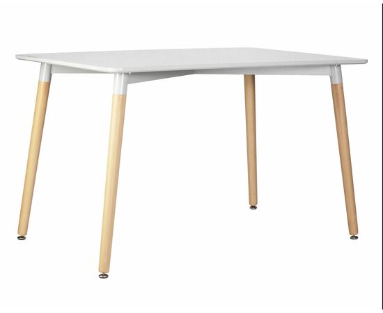 Стол обеденный DOBRIN SERRA WIDE, ножки светлый бук, столешница светло-серая, Вариант: ножки светлый бук, столешница светло-серая | Интернет магазин мебели и декора LifeDekor