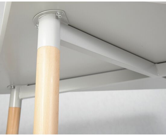 Стол обеденный DOBRIN SERRA WIDE, ножки светлый бук, столешница светло-серая, Вариант: ножки светлый бук, столешница светло-серая, изображение 5 | Интернет магазин мебели и декора LifeDekor