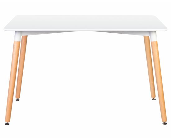 Стол обеденный DOBRIN SERRA WIDE, ножки светлый бук, столешница белая, Вариант: ножки светлый бук, столешница белая, изображение 2 | Интернет магазин мебели и декора LifeDekor