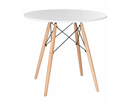 Стол обеденный DOBRIN CHELSEA`80, ножки светлый бук, столешница белая, Вариант: ножки светлый бук, столешница белая | Интернет магазин мебели и декора LifeDekor