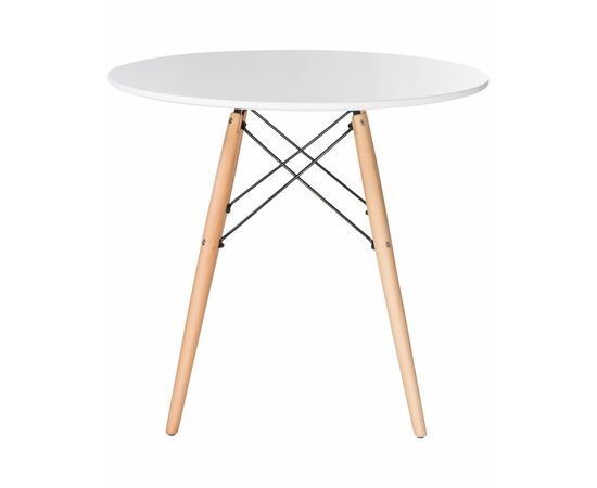 Стол обеденный DOBRIN CHELSEA`80, ножки светлый бук, столешница белая, Вариант: ножки светлый бук, столешница белая, изображение 3 | Интернет магазин мебели и декора LifeDekor