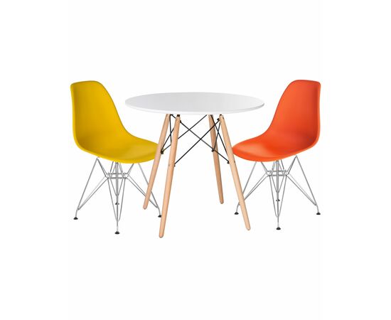 Стол обеденный DOBRIN CHELSEA`80, ножки светлый бук, столешница белая, Вариант: ножки светлый бук, столешница белая, изображение 4 | Интернет магазин мебели и декора LifeDekor