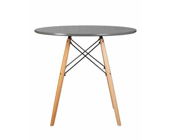 Стол обеденный DOBRIN CHELSEA`80, ножки светлый бук, столешница тёмно-серый (GR-04), Вариант: ножки светлый бук, столешница тёмно-серый (GR-04), изображение 2 | Интернет магазин мебели и декора LifeDekor