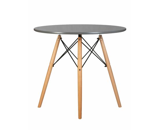 Стол обеденный DOBRIN CHELSEA`80, ножки светлый бук, столешница тёмно-серый (GR-04), Вариант: ножки светлый бук, столешница тёмно-серый (GR-04), изображение 3 | Интернет магазин мебели и декора LifeDekor