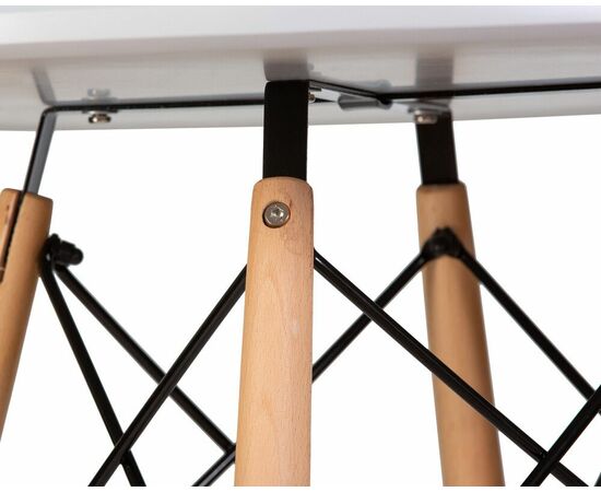 Стол обеденный DOBRIN CHELSEA`80, ножки светлый бук, столешница светло-серый (GR-01), Вариант: ножки светлый бук, столешница светло-серый (GR-01), изображение 4 | Интернет магазин мебели и декора LifeDekor