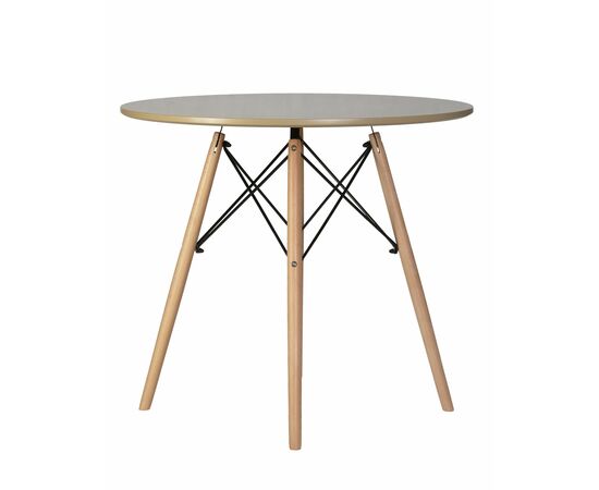 Стол обеденный DOBRIN CHELSEA`80, ножки светлый бук, столешница бежевая, Вариант: ножки светлый бук, столешница бежевая, изображение 2 | Интернет магазин мебели и декора LifeDekor