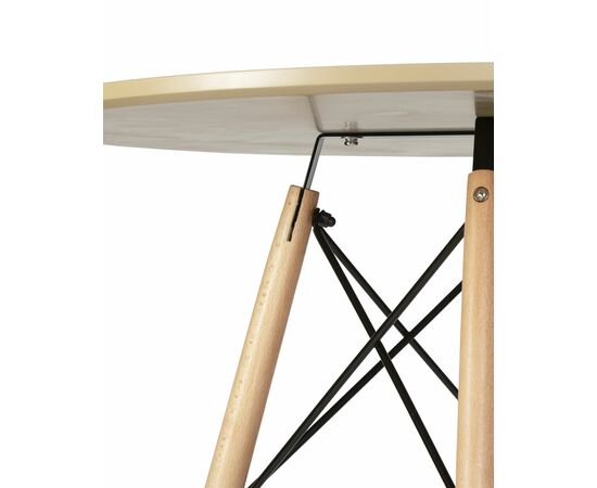 Стол обеденный DOBRIN CHELSEA`80, ножки светлый бук, столешница бежевая, Вариант: ножки светлый бук, столешница бежевая, изображение 4 | Интернет магазин мебели и декора LifeDekor