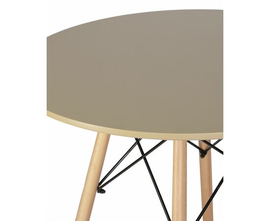 Стол обеденный DOBRIN CHELSEA`80, ножки светлый бук, столешница бежевая, Вариант: ножки светлый бук, столешница бежевая, изображение 5 | Интернет магазин мебели и декора LifeDekor