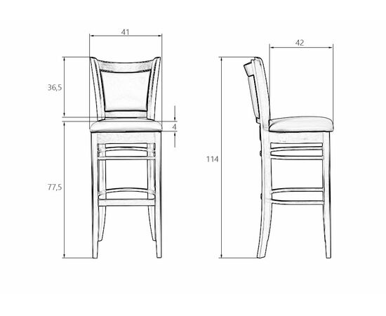 Стул барный DOBRIN GARRY BAR, капучино, кремовый, Вариант: капучино, кремовый, изображение 11 | Интернет магазин мебели и декора LifeDekor