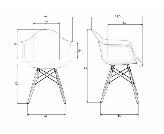 Стул обеденный DOBRIN DAW, ножки светлый бук, цвет сиденья белый, Вариант: ножки светлый бук, цвет сиденья белый, изображение 9 | Интернет магазин мебели и декора LifeDekor