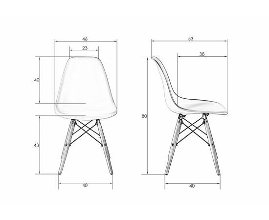 Стул обеденный DOBRIN DSW, ножки светлый бук, цвет голубой (BE-02), Вариант: ножки светлый бук, цвет голубой (BE-02), изображение 8 | Интернет магазин мебели и декора LifeDekor
