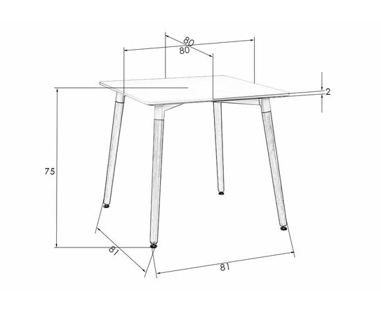 Стол обеденный DOBRIN SERRA, ножки светлый бук, столешница светло-серая, Вариант: ножки светлый бук, столешница светло-серая, изображение 7 | Интернет магазин мебели и декора LifeDekor