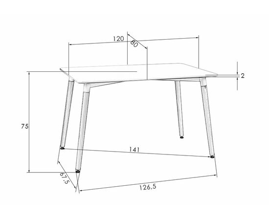 Стол обеденный DOBRIN SERRA WIDE, ножки светлый бук, столешница светло-серая, Вариант: ножки светлый бук, столешница светло-серая, изображение 7 | Интернет магазин мебели и декора LifeDekor