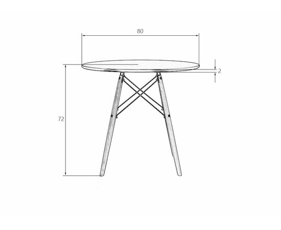 Стол обеденный DOBRIN CHELSEA`80, ножки светлый бук, столешница тёмно-серый (GR-04), Вариант: ножки светлый бук, столешница тёмно-серый (GR-04), изображение 7 | Интернет магазин мебели и декора LifeDekor