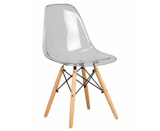 Стул обеденный DOBRIN DSW CASPER, ножки светлый бук, цвет прозрачный, Вариант: ножки светлый бук, цвет прозрачный | Интернет магазин мебели и декора LifeDekor