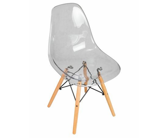 Стул обеденный DOBRIN DSW CASPER, ножки светлый бук, цвет прозрачный, Вариант: ножки светлый бук, цвет прозрачный, изображение 8 | Интернет магазин мебели и декора LifeDekor