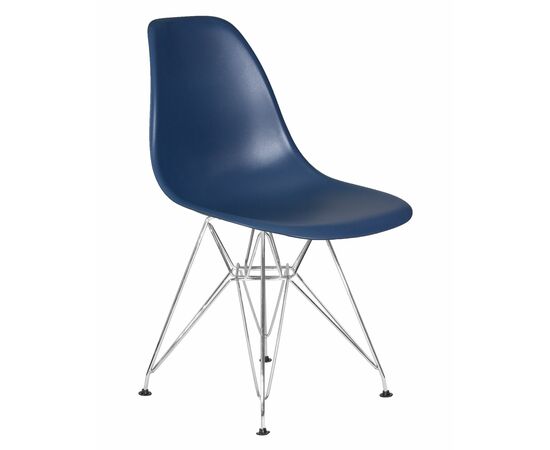 Стул обеденный DOBRIN DSR, ножки хром, цвет тёмно-синий (BE-12), Вариант: ножки хром, цвет тёмно-синий (BE-12), изображение 2 | Интернет магазин мебели и декора LifeDekor