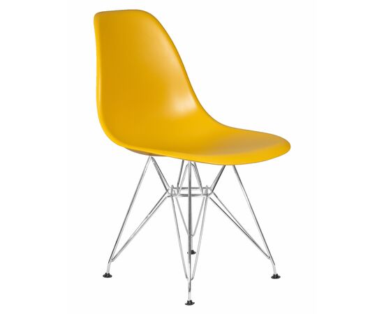 Стул обеденный DOBRIN DSR, ножки хром, цвет горчичный (Y-03), Вариант: ножки хром, цвет горчичный (Y-03), изображение 2 | Интернет магазин мебели и декора LifeDekor