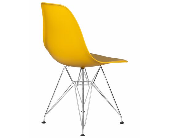 Стул обеденный DOBRIN DSR, ножки хром, цвет горчичный (Y-03), Вариант: ножки хром, цвет горчичный (Y-03), изображение 4 | Интернет магазин мебели и декора LifeDekor