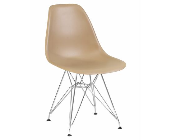 Стул обеденный DOBRIN DSR, ножки хром, цвет бежевый (GR-03), Вариант: ножки хром, цвет бежевый (GR-03) | Интернет магазин мебели и декора LifeDekor