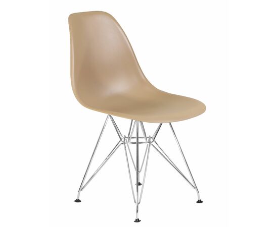 Стул обеденный DOBRIN DSR, ножки хром, цвет бежевый (GR-03), Вариант: ножки хром, цвет бежевый (GR-03), изображение 2 | Интернет магазин мебели и декора LifeDekor