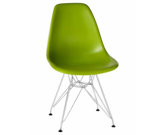 Стул обеденный DOBRIN DSR, ножки хром, цвет салатовый (G-08), Вариант: ножки хром, цвет салатовый (G-08) | Интернет магазин мебели и декора LifeDekor