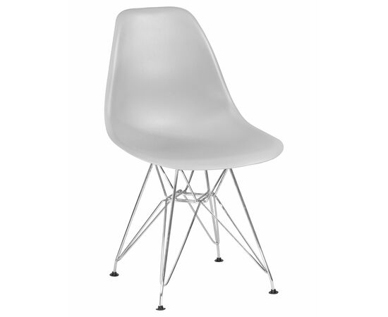 Стул обеденный DOBRIN DSR, ножки хром, цвет светло-серый (GR-01), Вариант: ножки хром, цвет светло-серый (GR-01) | Интернет магазин мебели и декора LifeDekor