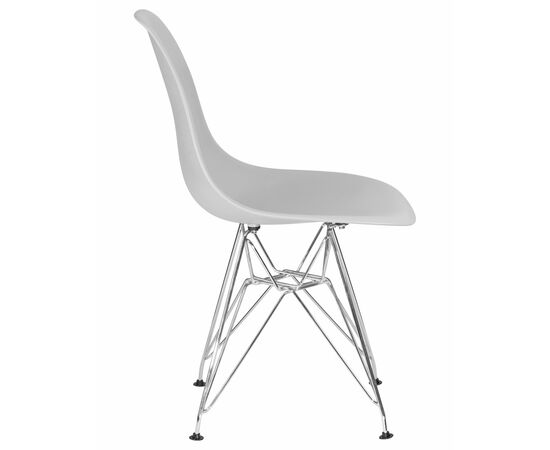 Стул обеденный DOBRIN DSR, ножки хром, цвет светло-серый (GR-01), Вариант: ножки хром, цвет светло-серый (GR-01), изображение 3 | Интернет магазин мебели и декора LifeDekor