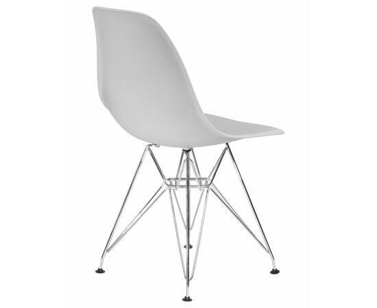 Стул обеденный DOBRIN DSR, ножки хром, цвет светло-серый (GR-01), Вариант: ножки хром, цвет светло-серый (GR-01), изображение 4 | Интернет магазин мебели и декора LifeDekor