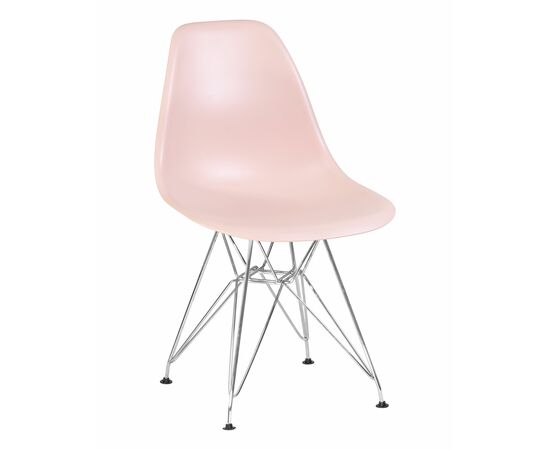 Стул обеденный DOBRIN DSR, ножки хром, цвет светло-розовый (PK-02), Вариант: ножки хром, цвет светло-розовый (PK-02) | Интернет магазин мебели и декора LifeDekor