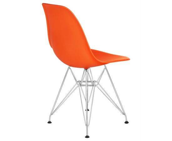Стул обеденный DOBRIN DSR, ножки хром, цвет оранжевый (O-02), Вариант: ножки хром, цвет оранжевый (O-02), изображение 4 | Интернет магазин мебели и декора LifeDekor