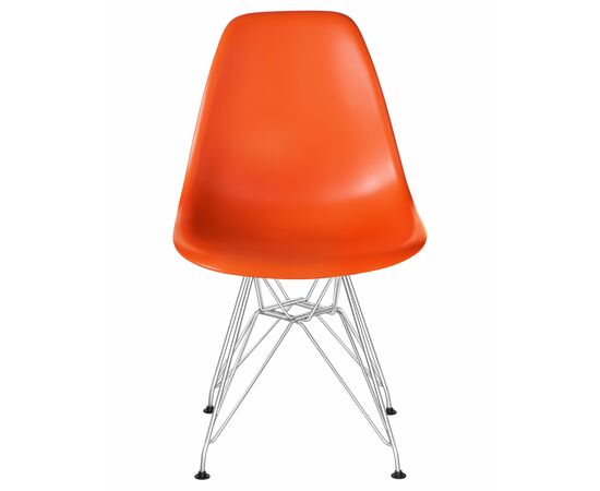 Стул обеденный DOBRIN DSR, ножки хром, цвет оранжевый (O-02), Вариант: ножки хром, цвет оранжевый (O-02), изображение 6 | Интернет магазин мебели и декора LifeDekor