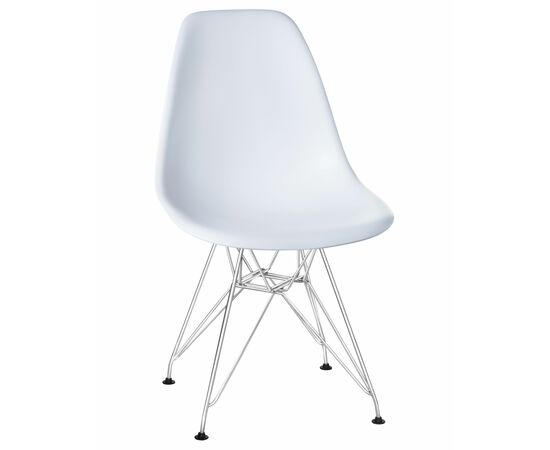 Стул обеденный DOBRIN DSR, ножки хром, цвет белый (W-02), Вариант: ножки хром, цвет белый (W-02) | Интернет магазин мебели и декора LifeDekor