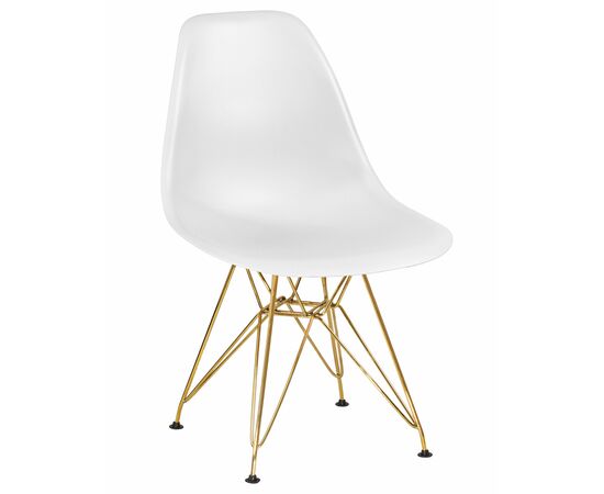 Стул обеденный DOBRIN DSR, ножки золотые, цвет белый (W-02), Вариант: ножки золотые, цвет белый (W-02) | Интернет магазин мебели и декора LifeDekor
