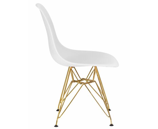 Стул обеденный DOBRIN DSR, ножки золотые, цвет белый (W-02), Вариант: ножки золотые, цвет белый (W-02), изображение 3 | Интернет магазин мебели и декора LifeDekor