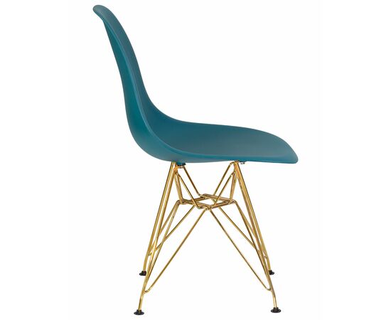 Стул обеденный DOBRIN DSR, ножки золотые, цвет морской волны (G-05), Вариант: ножки золотые, цвет морской волны (G-05), изображение 3 | Интернет магазин мебели и декора LifeDekor
