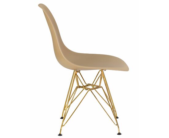 Стул обеденный DOBRIN DSR, ножки золотые, цвет бежевый (GR-03), Вариант: ножки золотые, цвет бежевый (GR-03), изображение 3 | Интернет магазин мебели и декора LifeDekor
