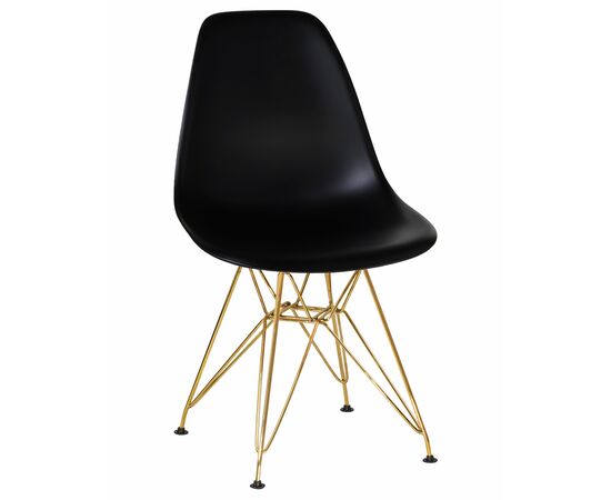 Стул обеденный DOBRIN DSR, ножки золотые, цвет чёрный (B-03), Вариант: ножки золотые, цвет чёрный (B-03) | Интернет магазин мебели и декора LifeDekor