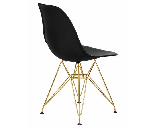 Стул обеденный DOBRIN DSR, ножки золотые, цвет чёрный (B-03), Вариант: ножки золотые, цвет чёрный (B-03), изображение 4 | Интернет магазин мебели и декора LifeDekor