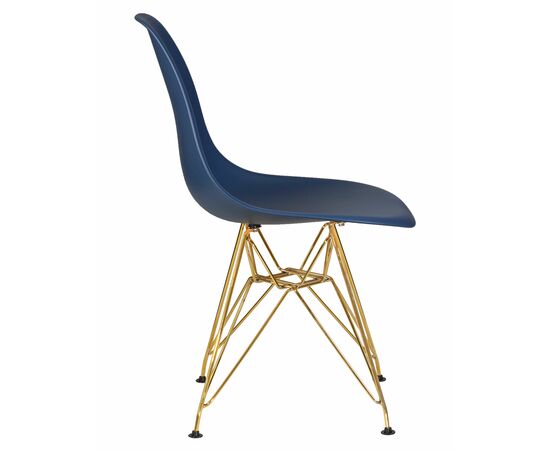 Стул обеденный DOBRIN DSR, ножки золотые, цвет тёмно-синий (BE-12), Вариант: ножки золотые, цвет тёмно-синий (BE-12), изображение 3 | Интернет магазин мебели и декора LifeDekor